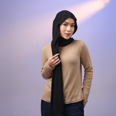 Meccanism Lily Pashmina Instan – Spandex Rayon Cooltech Airflow, Bahan Adem & Lentur Hijab Kaos Premium