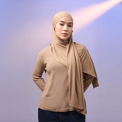 Meccanism Lily Pashmina Instan – Spandex Rayon Cooltech Airflow, Bahan Adem & Lentur Hijab Kaos Premium