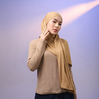 Meccanism Lily Pashmina Instan – Spandex Rayon Cooltech Airflow, Bahan Adem & Lentur Hijab Kaos Premium