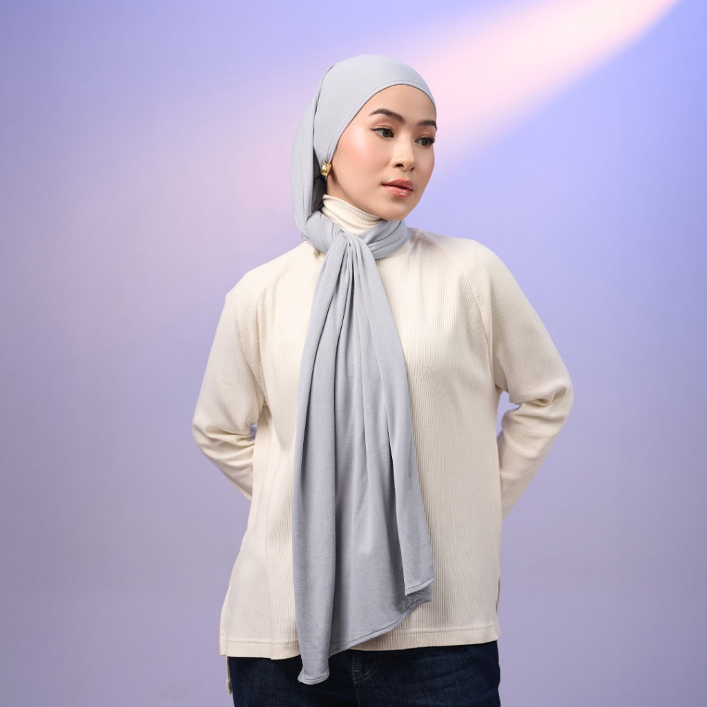 Meccanism Lily Pashmina Instan – Spandex Rayon Cooltech Airflow, Bahan Adem & Lentur Hijab Kaos Premium