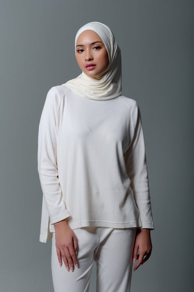 [Anniversary Sale] MECCANISM - GHEA BROKEN WHITE HIJAB INSTAN