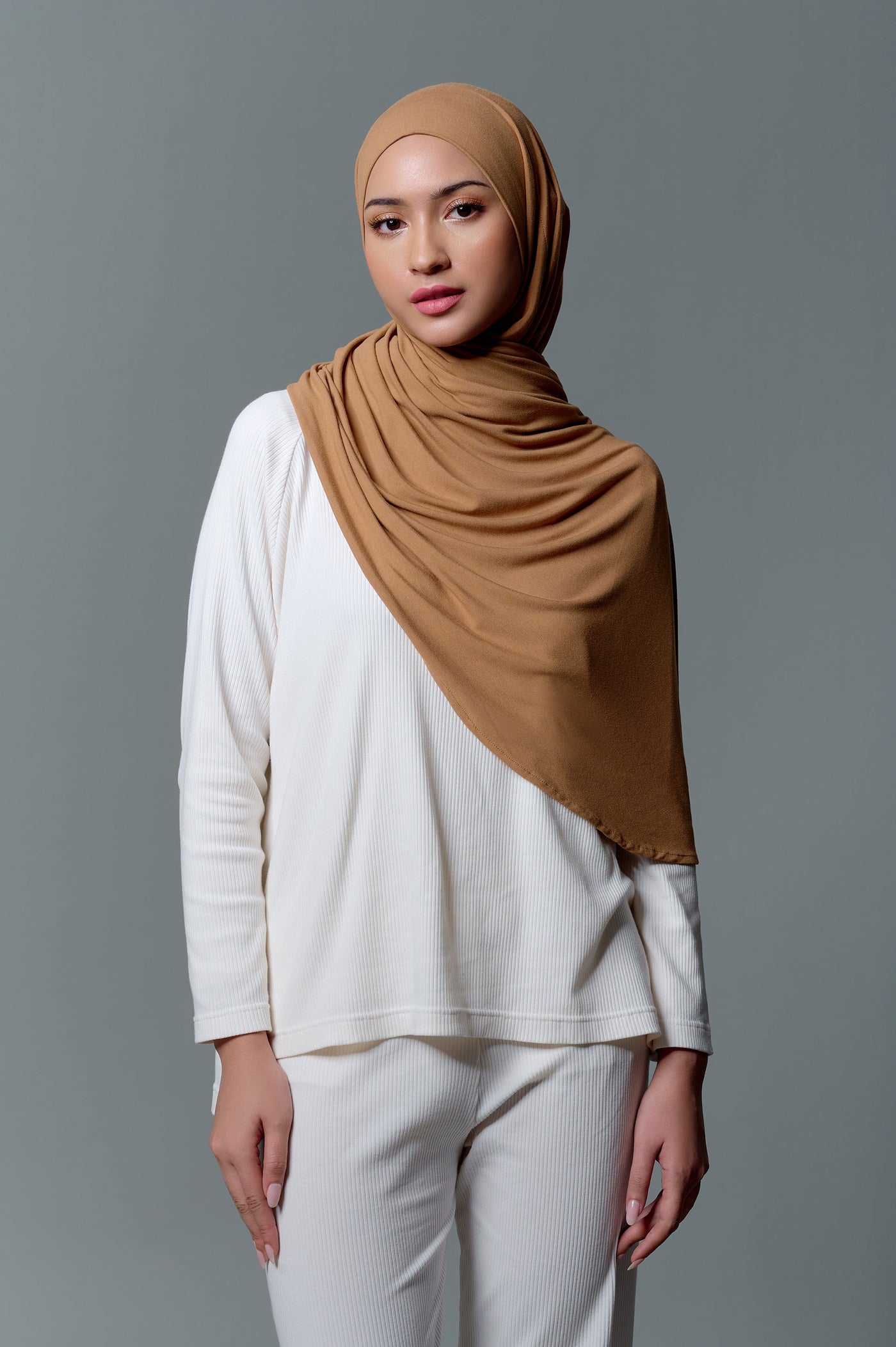 [Anniversary Sale] MECCANISM - QUEENZA SPANDEX COCOA PASHMINA INSTAN