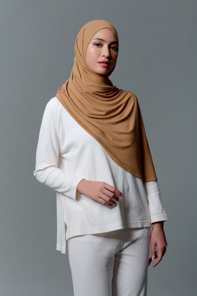 [Anniversary Sale] MECCANISM - QUEENZA SPANDEX COCOA PASHMINA INSTAN