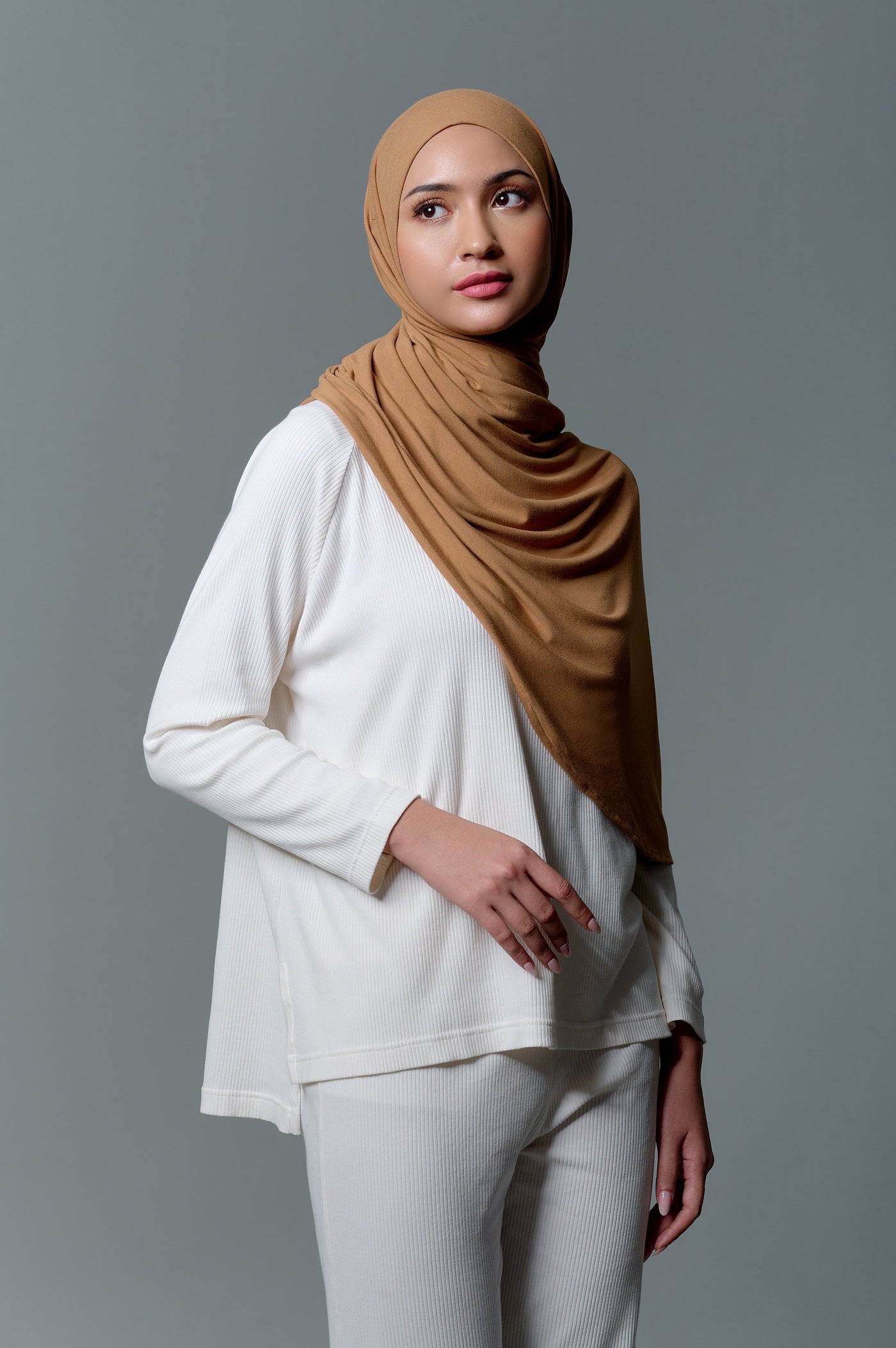 [Anniversary Sale] MECCANISM - QUEENZA SPANDEX COCOA PASHMINA INSTAN