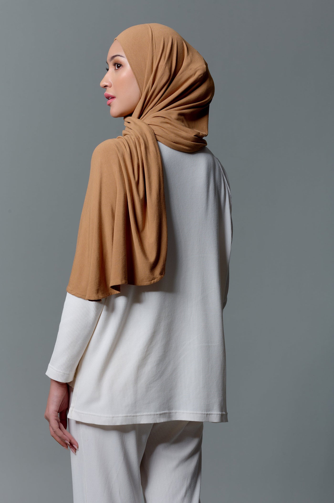 [Anniversary Sale] MECCANISM - QUEENZA SPANDEX COCOA PASHMINA INSTAN