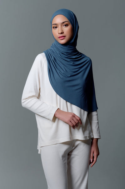 [Anniversary Sale] MECCANISM - QUEENZA SPANDEX TURQUOISE PASHMINA INSTAN