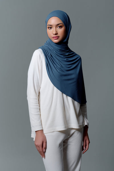 [Anniversary Sale] MECCANISM - QUEENZA SPANDEX TURQUOISE PASHMINA INSTAN