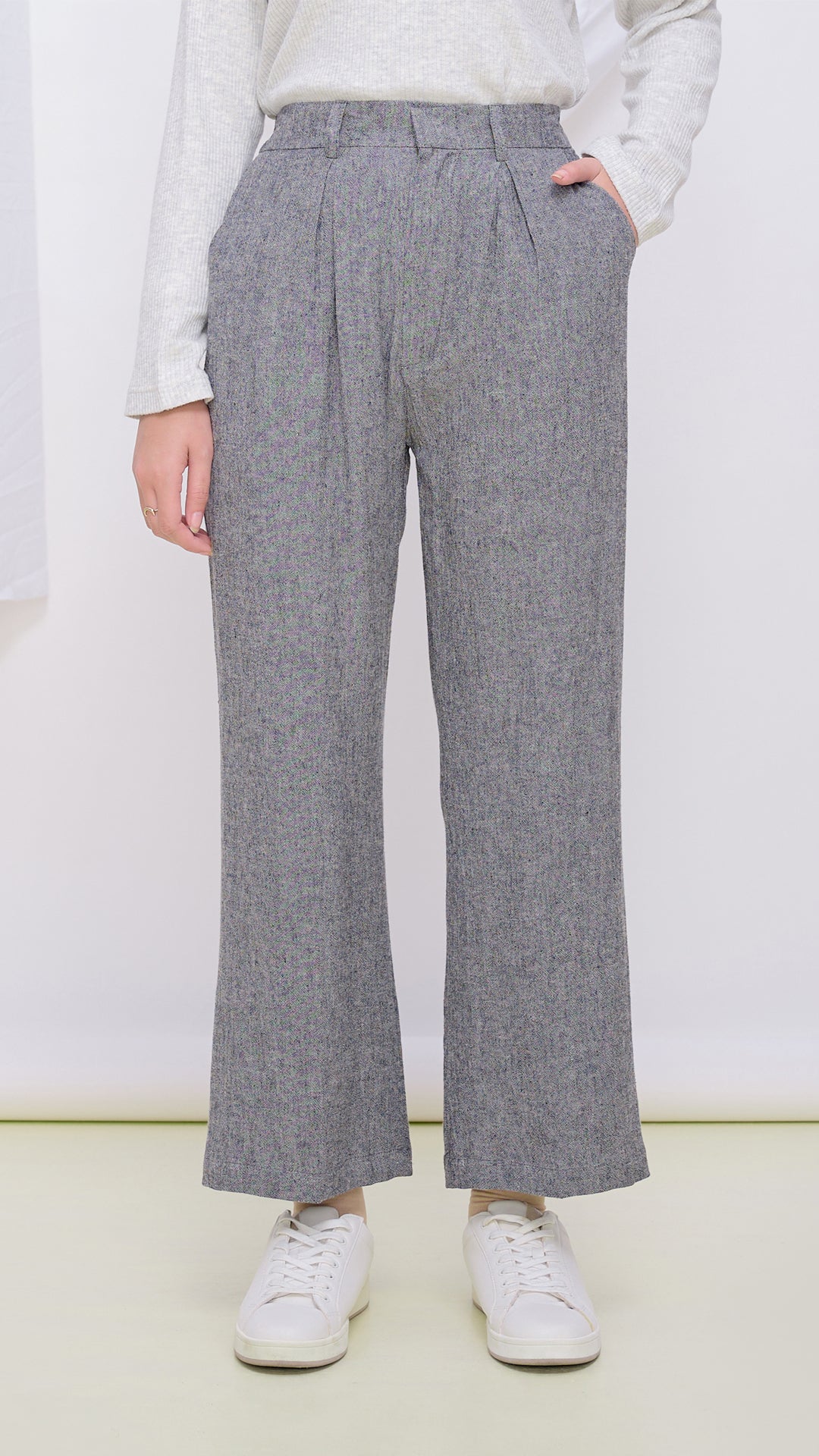 [Anniversary Sale] Meccanism - Idella Dark Grey Pants Pallazo